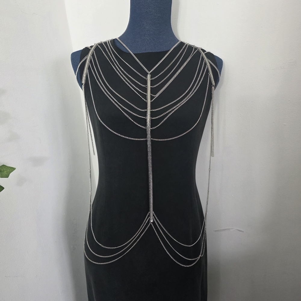 Statement Silver Body Harness Body Chain